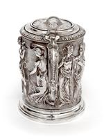 Ornate Victorian Electro Formed Silver Plated Lidded Tankard with Figural Scenes of Musicians (8 of 13) Ornate Victorian Electro Formed Silver Plated Lidded Tankard with Figural Scenes of Musicians (8 of 13)