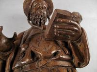 Decorative & Rare Complete Carved Walnut Sculpture of Hieronymus with the Lion (11 of 12) Decorative & Rare Complete Carved Walnut Sculpture of Hieronymus with the Lion (11 of 12)