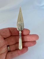 Sterling Silver & Mother of Pearl Book Marker Trowel. c1900. (2 of 6) Sterling Silver & Mother of Pearl Book Marker Trowel. c1900. (2 of 6)