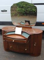 1940's Large Walnut Deco Dressing Table with Mirror by Shraeger (7 of 8) 1940's Large Walnut Deco Dressing Table with Mirror by Shraeger (7 of 8)