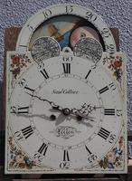 19th Century English Longcase Clock in Mahogany Painted Moon Roller Dial 8-Day Signed Sam Collier Eccles (2 of 6) 19th Century English Longcase Clock in Mahogany Painted Moon Roller Dial 8-Day Signed Sam Collier Eccles (2 of 6)