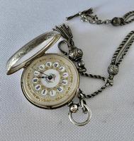 Pretty Silver Ladies Fob Watch & Fob c.1890 (4 of 9) Pretty Silver Ladies Fob Watch & Fob c.1890 (4 of 9)