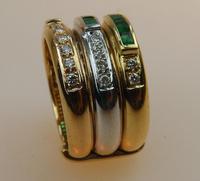 Stunning 18ct Gold, Diamond & Emerald Ring 17/n in Original Box 20th Century (3 of 10) Stunning 18ct Gold, Diamond & Emerald Ring 17/n in Original Box 20th Century (3 of 10)