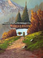 The Three Peaks 20thc Vintage Swiss School - Mountainous Landscape Oil Painting (4 of 12) The Three Peaks 20thc Vintage Swiss School - Mountainous Landscape Oil Painting (4 of 12)