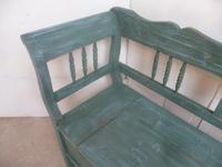Lovely Green & Blue 3 Seater Antique Pine Kitchen / Hall Box Settle / Bench (6 of 10) Lovely Green & Blue 3 Seater Antique Pine Kitchen / Hall Box Settle / Bench (6 of 10)