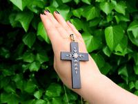 Black Onyx, Diamond, Yellow Gold Cross Pendant (2 of 9) Black Onyx, Diamond, Yellow Gold Cross Pendant (2 of 9)