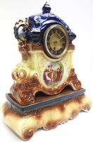 Antique 8-day Porcelain Mantel Clock Classical Blue & Earth Glazed French Mantle Clock (4 of 12) Antique 8-day Porcelain Mantel Clock Classical Blue & Earth Glazed French Mantle Clock (4 of 12)