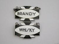 Pair of Art Deco Silver & Enamel Wine Labels 'Whisky & Brandy' by Turner & Simpson, Birmingham 1933 & 1939 (4 of 9) Pair of Art Deco Silver & Enamel Wine Labels 'Whisky & Brandy' by Turner & Simpson, Birmingham 1933 & 1939 (4 of 9)