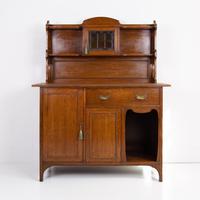 Attractive English Arts & Crafts Oak Cabinet Dresser c.1910