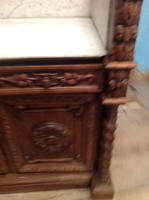 19th Century French Solid Oak Gothic Oak Revival Marble Top Washstand (4 of 9) 19th Century French Solid Oak Gothic Oak Revival Marble Top Washstand (4 of 9)