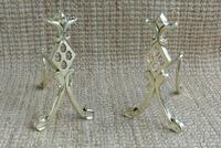 Pair of Edwardian Brass Fire-dogs Fire Irons Rest Andirons c.1905 (2 of 6) Pair of Edwardian Brass Fire-dogs Fire Irons Rest Andirons c.1905 (2 of 6)