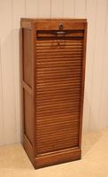 French Oak Single Tambour Front Filing Cabinet