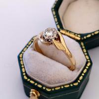 Mid 20th Century 18ct Gold Diamond Engagement Solitaire Ring Size O (3 of 11) Mid 20th Century 18ct Gold Diamond Engagement Solitaire Ring Size O (3 of 11)