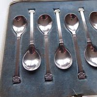 Set of Silver Coffee Spoons Sheffield 1938 (3 of 10) Set of Silver Coffee Spoons Sheffield 1938 (3 of 10)