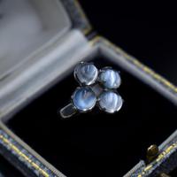 Antique Moonstone Sterling Silver Cluster Conversion Ring (9 of 9) Antique Moonstone Sterling Silver Cluster Conversion Ring (9 of 9)