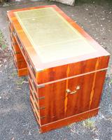 1960s Mahogany Military Style Pedestal Desk with Green Leather (3 of 4) 1960s Mahogany Military Style Pedestal Desk with Green Leather (3 of 4)
