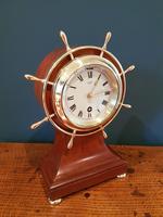 Antique Mahogany Ship's Wheel 8 Day Mantel Clock (5 of 5) Antique Mahogany Ship's Wheel 8 Day Mantel Clock (5 of 5)