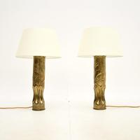 Pair of Vintage World War 1 Trench Art Shell Case Lamps