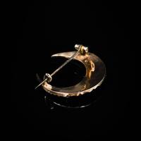 Antique Rose Cut Paste Gold and Silver Crescent Moon Brooch Pin (4 of 9) Antique Rose Cut Paste Gold and Silver Crescent Moon Brooch Pin (4 of 9)