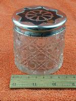 Antique Sterling Silver Hallmarked Cut Glass Faux Tortoise Shell Jar C1897 London (2 of 8) Antique Sterling Silver Hallmarked Cut Glass Faux Tortoise Shell Jar C1897 London (2 of 8)