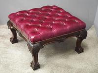 George III Style Mahogany and Leather Upholstered Centre Stool (5 of 8) George III Style Mahogany and Leather Upholstered Centre Stool (5 of 8)