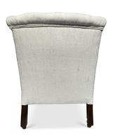 Victorian Armchair Upholstered in Antique French Hemp Linen (4 of 5) Victorian Armchair Upholstered in Antique French Hemp Linen (4 of 5)