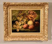 Oil Painting Pair by Henry George Todd - White Grapes & Plums (2 of 8) Oil Painting Pair by Henry George Todd - White Grapes & Plums (2 of 8)