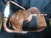 Victorian Copper Coal Scuttle with Wooden Handled Shovel (3 of 6) Victorian Copper Coal Scuttle with Wooden Handled Shovel (3 of 6)