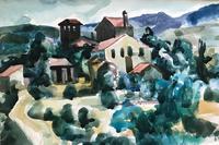Original watercolour 'A Tuscan village' by Toby Horne Shepherd 1909-1993. Signed and framed. (2 of 2) Original watercolour 'A Tuscan village' by Toby Horne Shepherd 1909-1993. Signed and framed. (2 of 2)