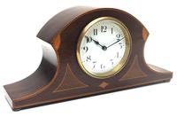 Impressive Solid Mahogany Edwardian Timepiece Clock Hat Shaped With Satinwood Inlaid Decoration (3 of 8) Impressive Solid Mahogany Edwardian Timepiece Clock Hat Shaped With Satinwood Inlaid Decoration (3 of 8)