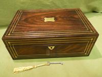 Inlaid Unisex Rosewood Jewellery Box + Tray. c1835 (11 of 12) Inlaid Unisex Rosewood Jewellery Box + Tray. c1835 (11 of 12)