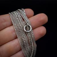 Antique Silver Long Guard Muff Chain Necklace with Bolt Ring 48" Length (6 of 6) Antique Silver Long Guard Muff Chain Necklace with Bolt Ring 48" Length (6 of 6)
