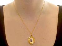 Blue Enamel & 18ct Yellow Gold Locket - Antique Victorian (8 of 9) Blue Enamel & 18ct Yellow Gold Locket - Antique Victorian (8 of 9)