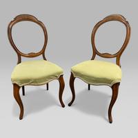 Pair of Antique Victorian Walnut Balloon Back Chairs