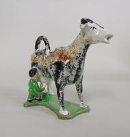Early Staffordshire Sponge Painted Prattware Cow Creamer (4 of 8) Early Staffordshire Sponge Painted Prattware Cow Creamer (4 of 8)