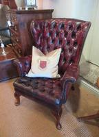 Antique Leather Chesterfield Wing Armchair (4 of 7) Antique Leather Chesterfield Wing Armchair (4 of 7)