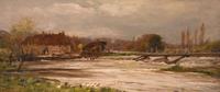 Oil painting by James Aumonier “The Old Swan, Pangbourne Weir” (2 of 5) Oil painting by James Aumonier “The Old Swan, Pangbourne Weir” (2 of 5)