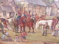 Oil on Board 'a hunting we do go' Artist R M Crompton 1930s (5 of 10) Oil on Board 'a hunting we do go' Artist R M Crompton 1930s (5 of 10)