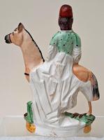 Pair of Antique English Victorian Staffordshire Pottery Figures of Mounted Jockeys ~ H 3312 / H 3313 (4 of 12) Pair of Antique English Victorian Staffordshire Pottery Figures of Mounted Jockeys ~ H 3312 / H 3313 (4 of 12)