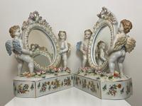 Pair of Small Dresden Victorian Style Porcelain Cherub Table Mirrors (45 of 60) Pair of Small Dresden Victorian Style Porcelain Cherub Table Mirrors (45 of 60)