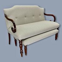 Buttoned Ticking Stripe Sofa & Footstool (11 of 11) Buttoned Ticking Stripe Sofa & Footstool (11 of 11)