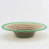 Large WMF Art Deco Ikora Glass Centrepiece Bowl with Concentric Bands c.1930 Large WMF Art Deco Ikora Glass Centrepiece Bowl with Concentric Bands c.1930