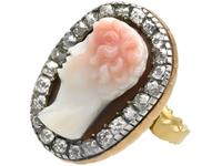 Carved Hardstone & 1.62ct Diamond, 18ct Yellow Gold Dress Ring - Antique c.1770 (3 of 9) Carved Hardstone & 1.62ct Diamond, 18ct Yellow Gold Dress Ring - Antique c.1770 (3 of 9)