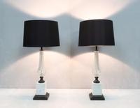 Pair of Italian Mid-Century Glass and Bronzed Table Lamps (2 of 6) Pair of Italian Mid-Century Glass and Bronzed Table Lamps (2 of 6)