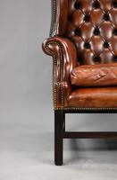 George II Style Brown Leather Hand Dyed Wingback Armchair (5 of 17) George II Style Brown Leather Hand Dyed Wingback Armchair (5 of 17)