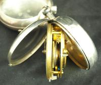 Great Antique Silver Pair Case Pocket Watch Fusee Verge Escapement Key Wind Enamel Dial Johnson London (10 of 10) Great Antique Silver Pair Case Pocket Watch Fusee Verge Escapement Key Wind Enamel Dial Johnson London (10 of 10)