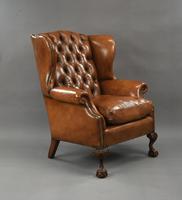 Fine Large Antique Deep Buttoned Leather Wing Chair (2 of 15) Fine Large Antique Deep Buttoned Leather Wing Chair (2 of 15)