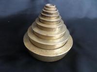 Pyramid of Weights Solid Brass and used in shops in past days. These Range from 4 Lb to 1/4 Oz (6 of 6) Pyramid of Weights Solid Brass and used in shops in past days. These Range from 4 Lb to 1/4 Oz (6 of 6)