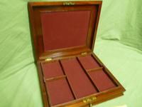 Flame Mahogany Jewel Box + Tray With Adjustable Storage c.1880 (4 of 13) Flame Mahogany Jewel Box + Tray With Adjustable Storage c.1880 (4 of 13)
