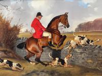 Victorian Sporting Oil Painting "Taking A Fence" Horse & Rider With Scent Foxhounds Hunting By John Alfred Wheeler (5 of 59) Victorian Sporting Oil Painting "Taking A Fence" Horse & Rider With Scent Foxhounds Hunting By John Alfred Wheeler (5 of 59)